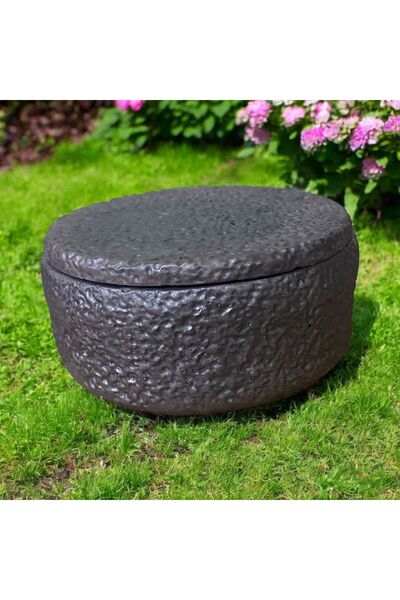 candleistanbul kase saksı kokulu mum  kapaklı 11 cm çap dekoratif beton papat...