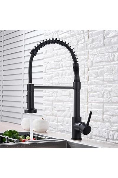 Sardıcı Black Industrial Luxury Kitchen Sink Faucet - Double Water Inlet