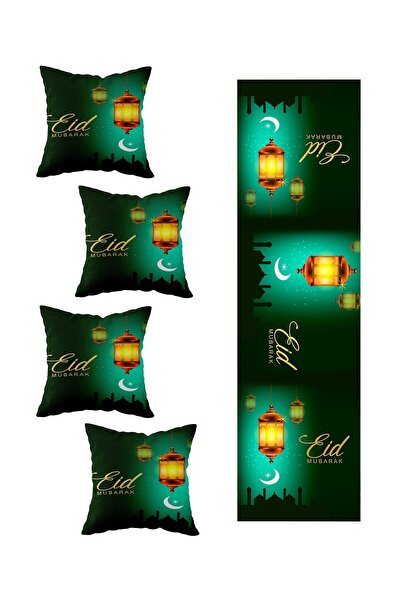 Pelangi Ramazan Hilal Eid Mubarak Masa Değişik Ranır Modelleri Dekoratif 4'lü...