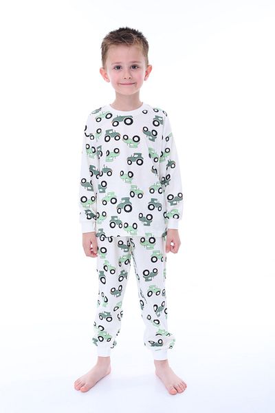 ZUZUNGA Men's Green Car Patterned Pajama Set