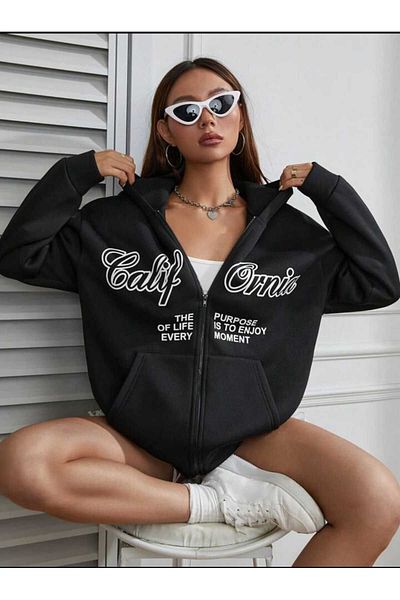 x-compass life Ζακέτα Unisex Oversize με φερμουάρ - California Printed