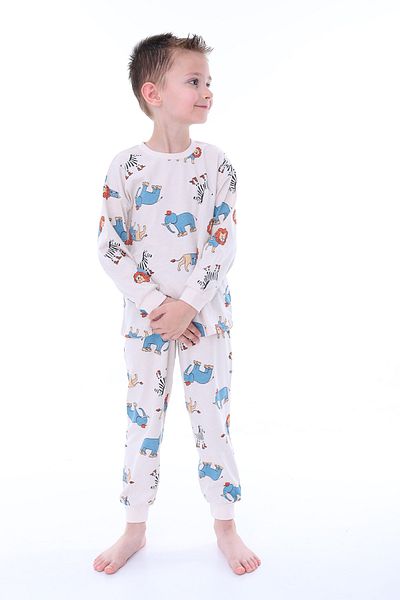 ZUZUNGA Men's Pajama Set - Cute and Patterned (Lion-Zebra-Elephant)