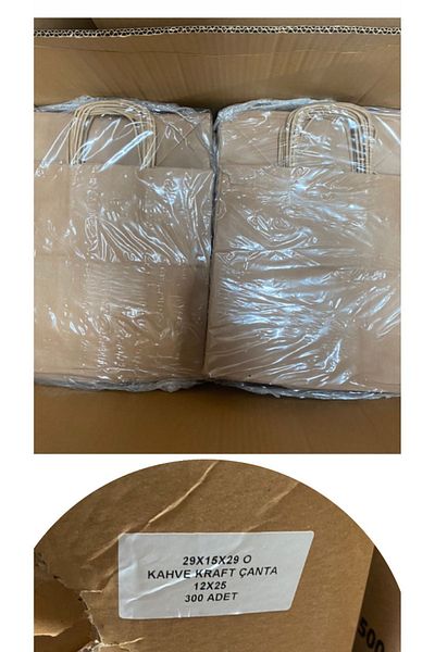 figanlar ambalaj 1. Quality Auger Handle Coffee Kraft Cardboard Bag 29X15X29 10 Pieces