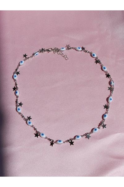 Reorah Collection Starry Evil Eye Bead Necklace - Eye Detail
