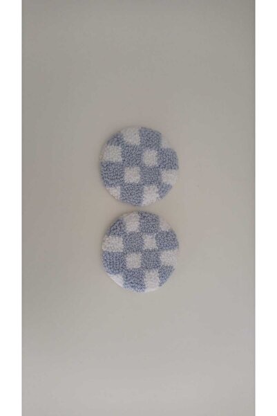 ETİK AKSESUAR Set of 2 Embroidery Punch Car Coasters - In-Car Coasters
