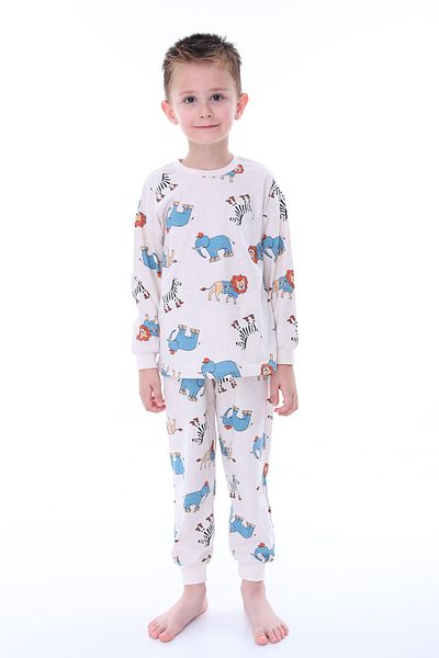 ZUZUNGA Men's Pajama Set - Cute and Patterned (Lion-Zebra-Elephant)
