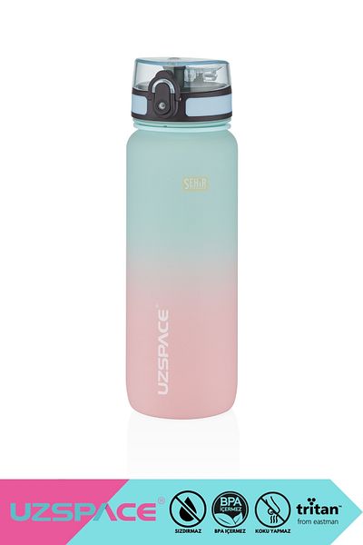 Uzspace 800ml New Dual Color Leak Proof Bpa Free Motivational Tritan Water Bottle with Lockable Lid