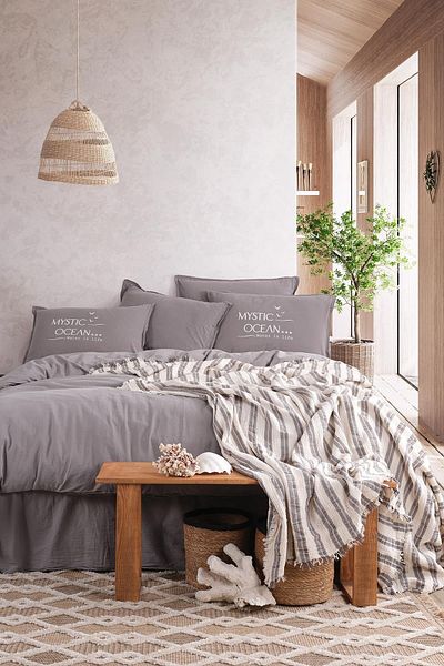 İyi Geceler İstanbul Set pătură dublă Mystic Ocean - cu husă de pilota 100% bumbac
