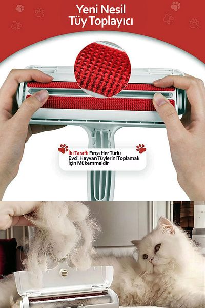 Efege Cat Dog Hair Collector - with Dust Bristle Cleaning Chamber, Pet Hair and Lint Collector Purse