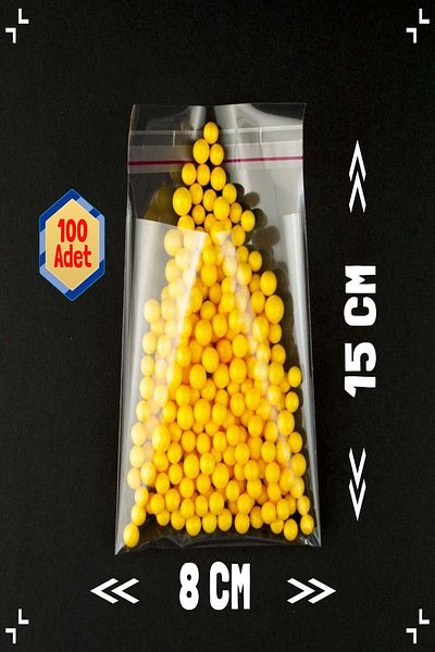 littlemonky 100 Pieces 8x15cm Transparent Tape Bag, Transparent Packaging Bag, E-commerce Packaging