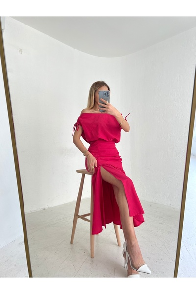 SHUGAA فستان نسائي بفتحة كتف واحدة