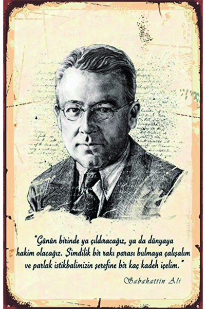 hediyeniburadabul Sabahattin Ali Designed Wooden Poster
