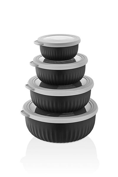 VİP AHMET Vp-048 Vacuum Storage Container Set of 4 Black
