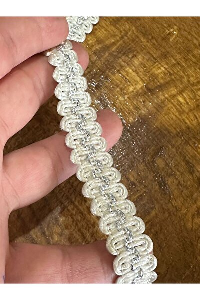 Gönülden Tasarım Paspă brodată de 1 cm - Accesoriu de cusut Panglică argintie...
