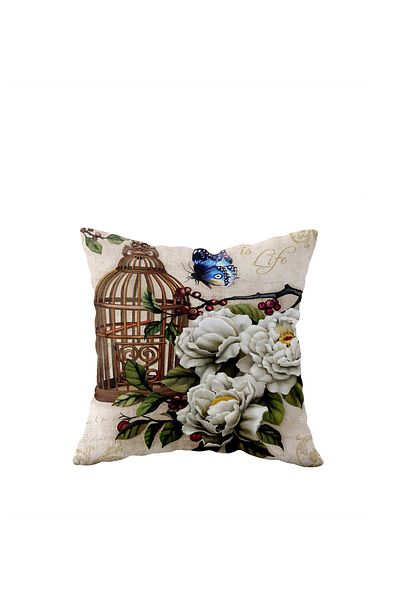 on the clouds Vintage Rose Butterfly Patterned Double Sided Pillow Case - Hidden Zipper Throw Pillow Seat Pillow
