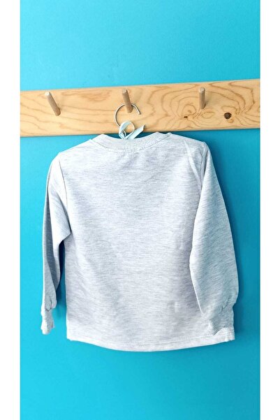 Minika Gri Minecraft Baskılı Erkek Çocuk Mevsimlik Bayramlık Sweatshirt
