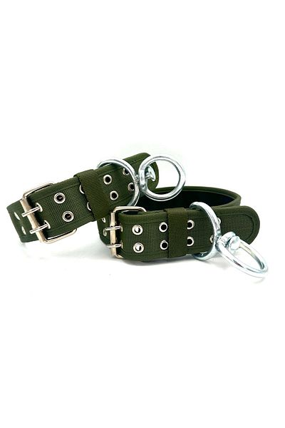 Tasma Market Anti-Tangle Swivel Large Breed Dog Collar in Khaki Chain