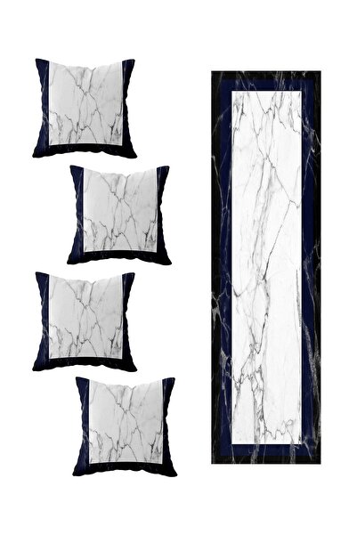 Pelangi طقم طاولة مطبخ لغرفة المعيشة منقوشة بالرخام مكون من 4 قطع - نماذج مخت...