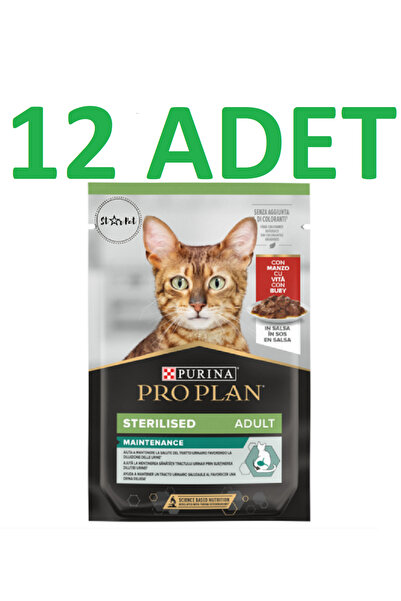 Pro Plan Pro Plan Sterilised Sos İçinde Sığır Etli Kısırlaştırılmış Pouch Ked...