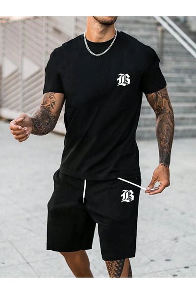 MEİLİFENG Σετ με στάμπα Unisex Γυναικεία/Ανδρικά Σορτς και T-shirt