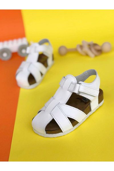 Surpie Shoes Sandale cu talpă ortopedică din piele naturală, sandale pentru copii