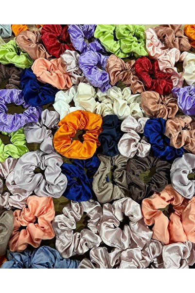 Kadın Toka 100 adet Simit Toka Scrunchie Saten ve Karışık Kumaş