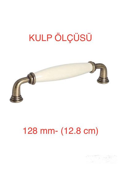 Porcellana Perla مقبض بورسلين لخزانة درج أثاث المطبخ مقبض للأطفال Ruby128mm- كريمي-أصفر عتيق-stk0615
