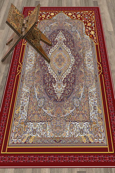 EY HOME سجادة صلاة كلاسيكية رقمية مطبوع قابلة للغسل مقاس 70x130