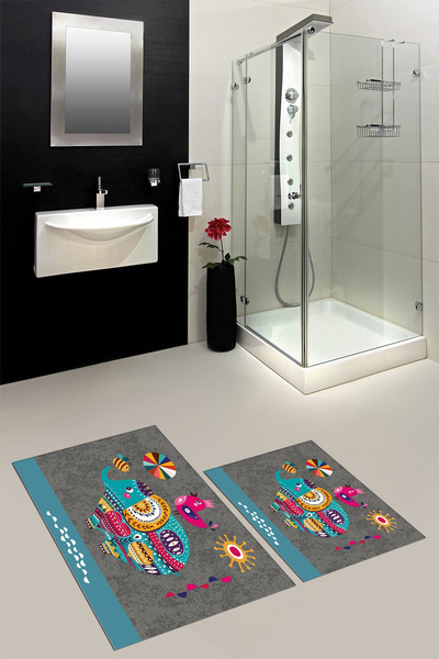 EY HOME cu imprimeu Set de covoraș de baie, lavabil, anti-alunecare, cu model...