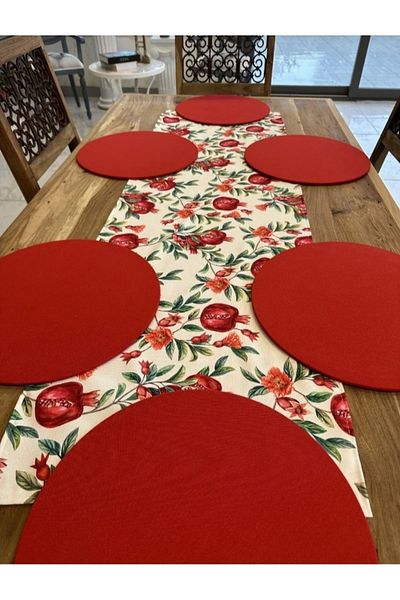 Premier Set de design cu plăci de murdărie din MDF din 6 bucăți, cu model de rodie, American & Service