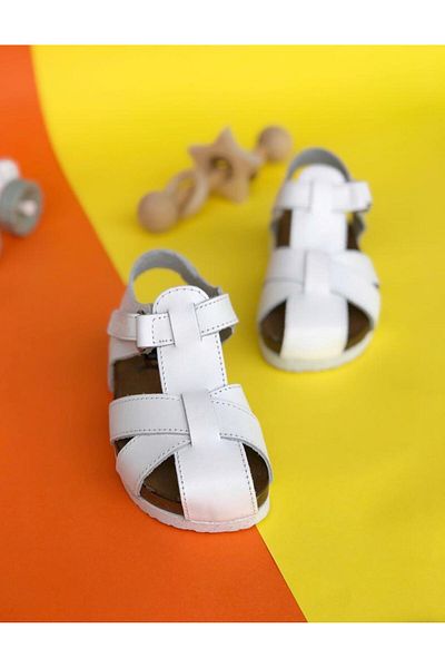 Surpie Shoes Sandale cu talpă ortopedică din piele naturală, sandale pentru copii