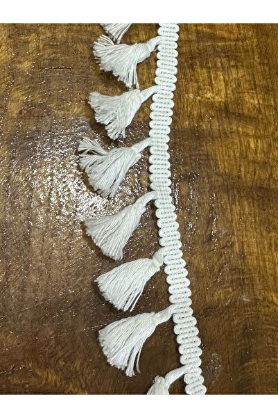 Gönülden Tasarım 4 CM White Embroidery Embroidered Tassel Ribbon - Embroidery...
