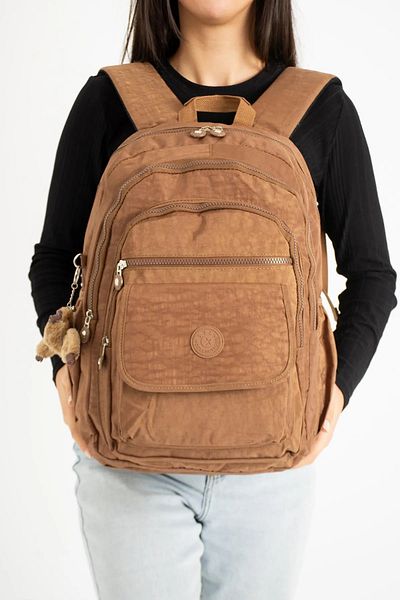 Alanç Gift Ειδικό αδιάβροχο ύφασμα Unisex Πολλαπλών Διαμερισμάτων Μεγάλο Μέγεθος Καφέ Σακίδιο πλάτης, Σχολική Τσάντα
