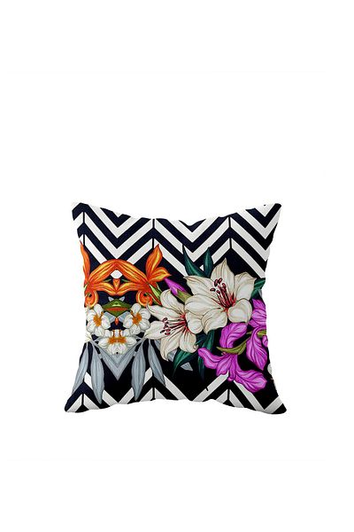 on the clouds Black Zigzag Patterned Single Side Hidden Zipper Pillow Case Throw Pillow Sofa Pillow Case