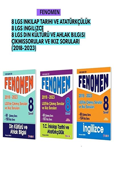 Fenomen Yayıncılık FENOMEN 8.SINIF LGS ÇIKMIŞ SORULAR VE İKİZ SORULAR DİN KÜL...