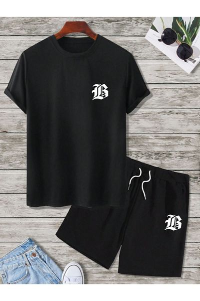 MEİLİFENG Σετ με στάμπα Unisex Γυναικεία/Ανδρικά Σορτς και T-shirt