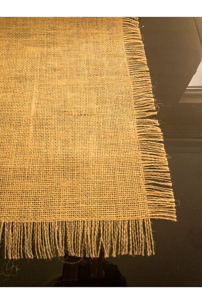 kivi ticaret Țesătură din răchită din iuta Aler de iută pe 4 părți Lățime franjuri: 45 Cm Lungime: 155 Cm