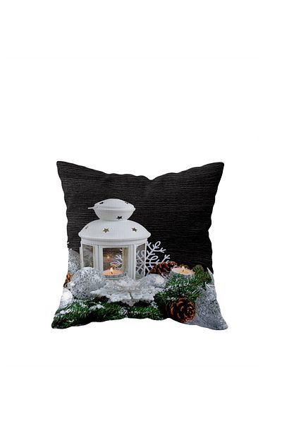 on the clouds Christmas Lantern - Wooden Winter Themed, Double Sided Hidden Zipper Pillow Case