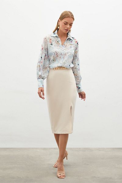 Sateen Cămașă verde cu model texturat