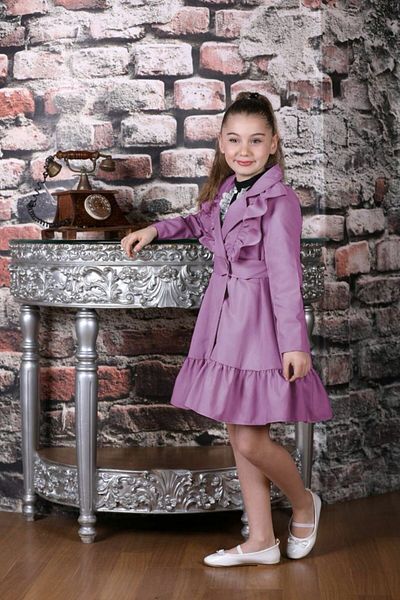 elfanto kıds Girl Cocuk Lined Gabardine Flounced Trench