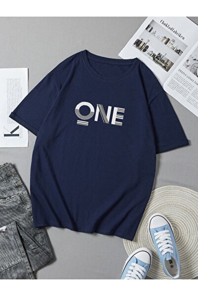 MEİLİFENG Tricou oversize pentru bărbați - imprimat „One”.