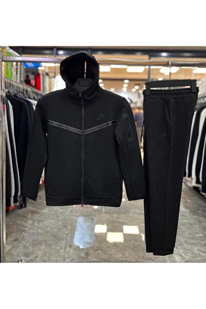 GLY STORE طقم بدلة رياضية سوداء للأطفال من Sportswear Tech Fleece