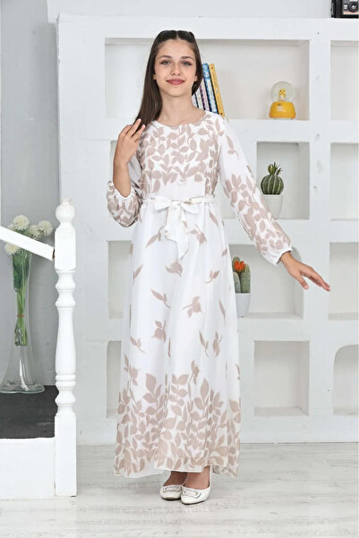 Wild Flower Rochie lungă Hijab - Fată tânără, țesătură șifon, căptușită din bumbac