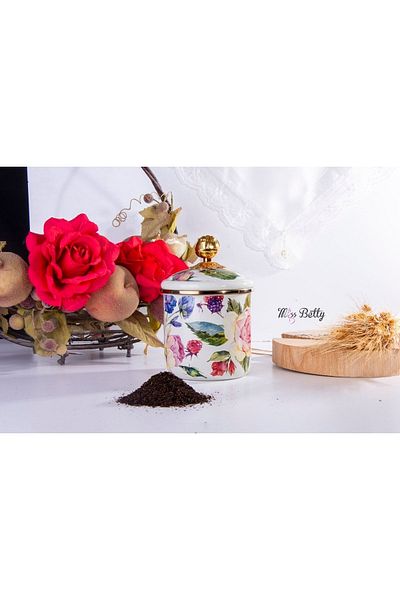 Miss Betty Enamel Medium Size Jar 12 Cm Rose Deluxe
