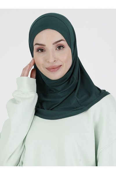 Ecardin Premium Flat Sports Hijab - Αθλητικό χιτζάμπ Sportsman Comfort Bonnet - Emerald