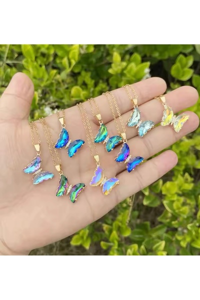 İNN JEWELLERY قلادة من الفولاذ على شكل فراشة مقاومة للتشوه ومضادة للحساسية (ضمان المستورد لمدة عامين)