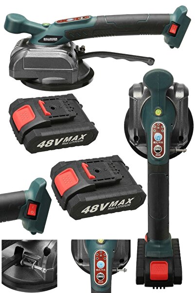 Bulldozer 48v Fayans Titreşim Makinesi Akülü Karo Döşeme Çift Bataryalı Çantalı