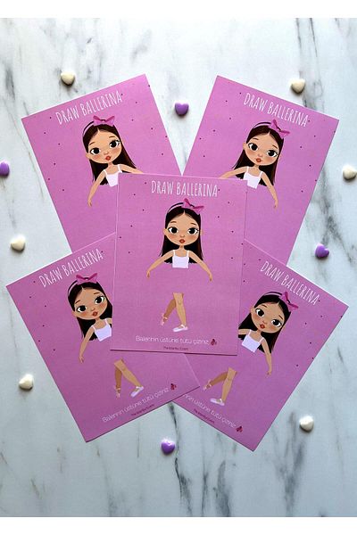 The Istanbul Event Pink Game and Entertainment Card Set of 5 - Ballerina Concept 'Draw Ballerina'