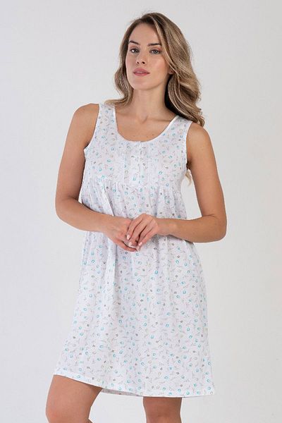 VİENETTA Thick Strap Women's Cotton Nightdress - Short