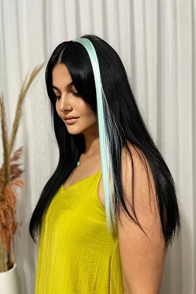 little Luv Аква зелена права перука - странични детайли с копчета